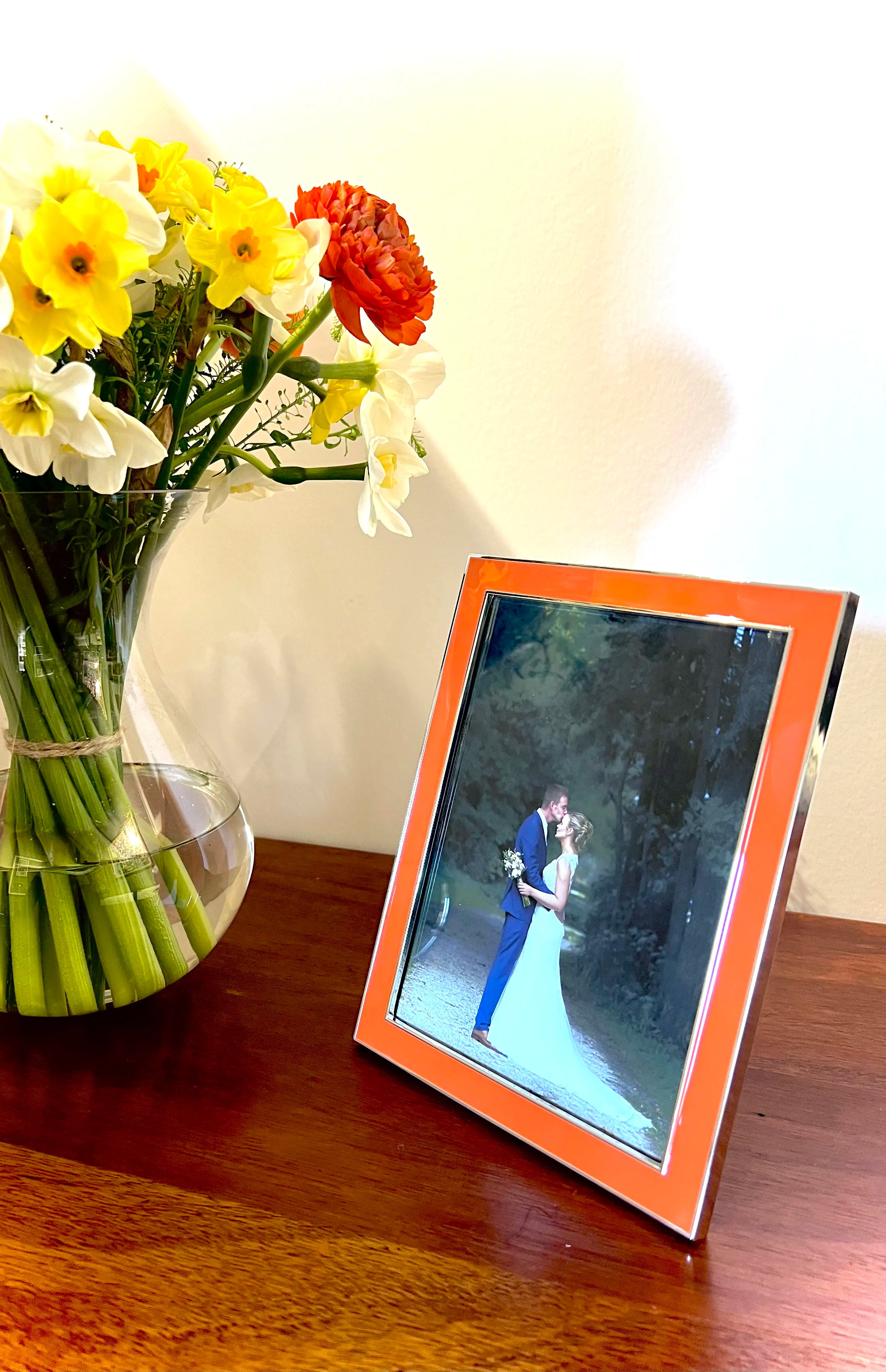 Orange Enamel Photo Frame