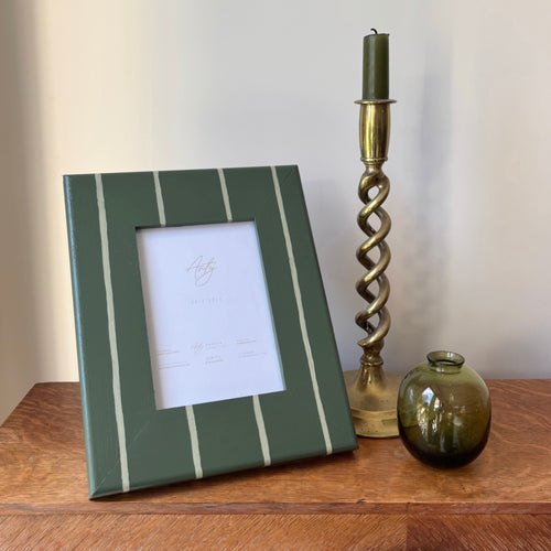 Brompton Green Stripe Photo frame