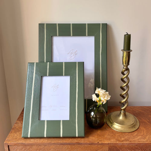 Brompton Green Stripe Photo frame