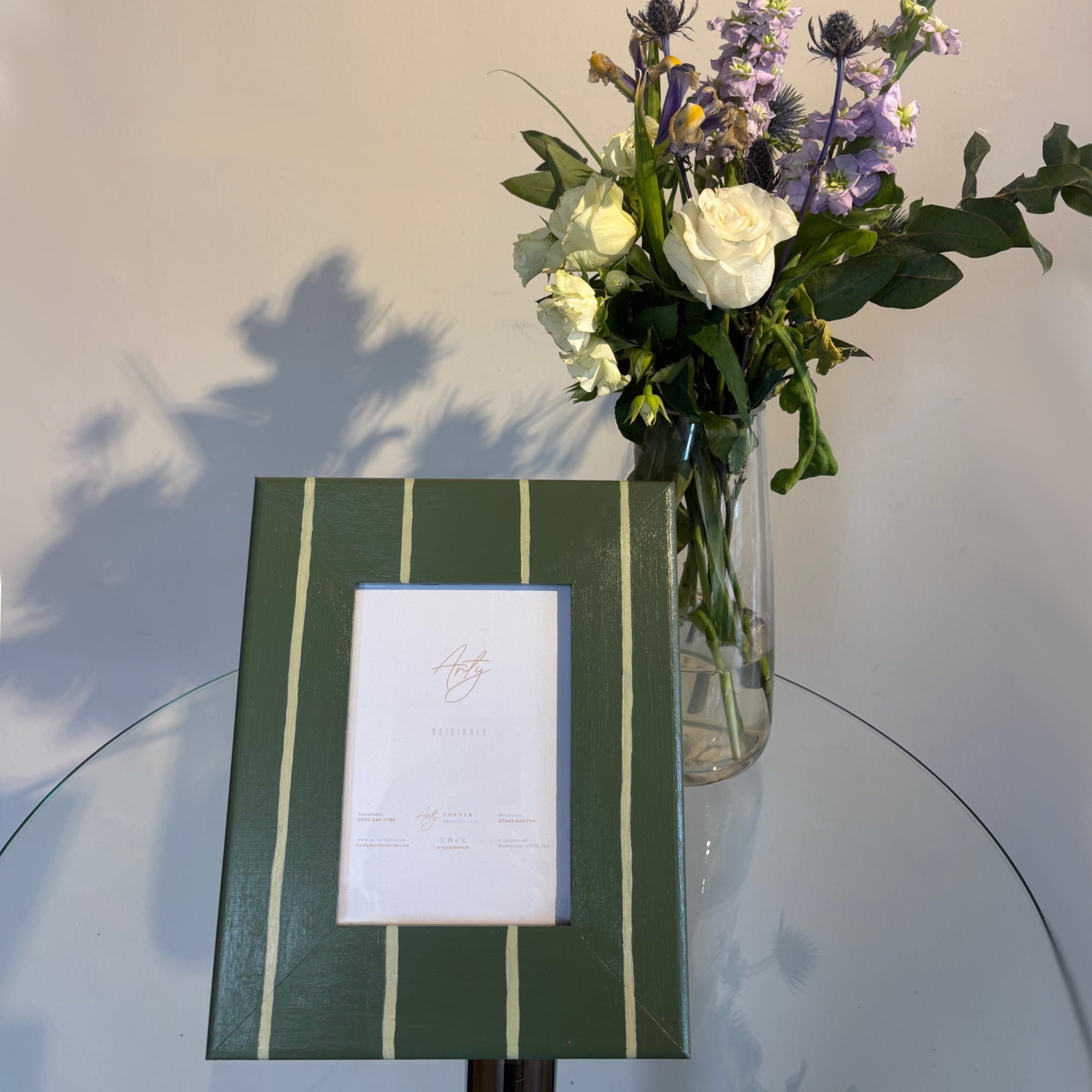 Brompton Green Stripe Photo frame