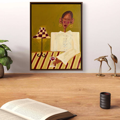 Lady and a Vintage Lamp