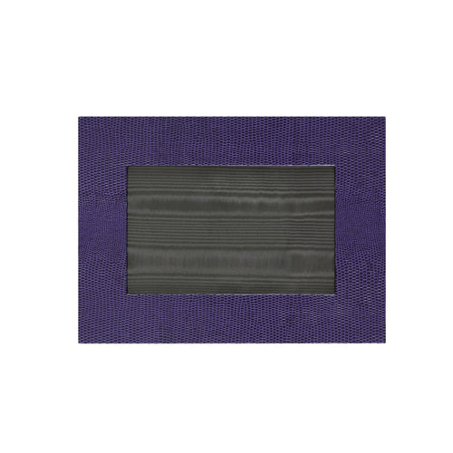 Jubilee Landscape Photograph Frame 6x4 in purple lizard print with suede lined back, perfect for any portrait or landscape image.