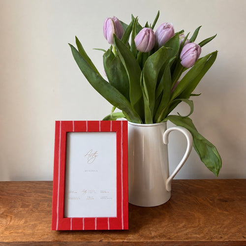 Red Mortlake Stripe Photo Frame