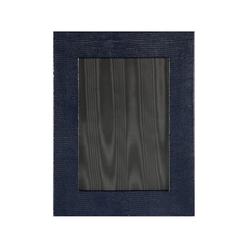 Jubilee Portrait Photograph Frame 7x5 in lizard print with suede lined back and removable panel