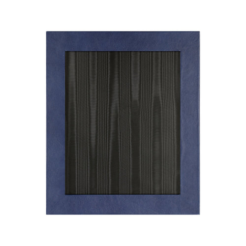 Chelsea Portrait Leather Photo Frame 10x8 in navy blue with a suede lined back, perfect for gifts and special occasions.
