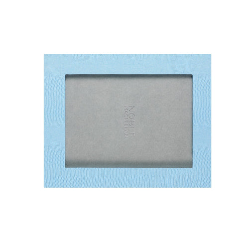 Jubilee Landscape Photograph Frame 8x6 in blue lizard print with suede lined back for portrait or landscape images.