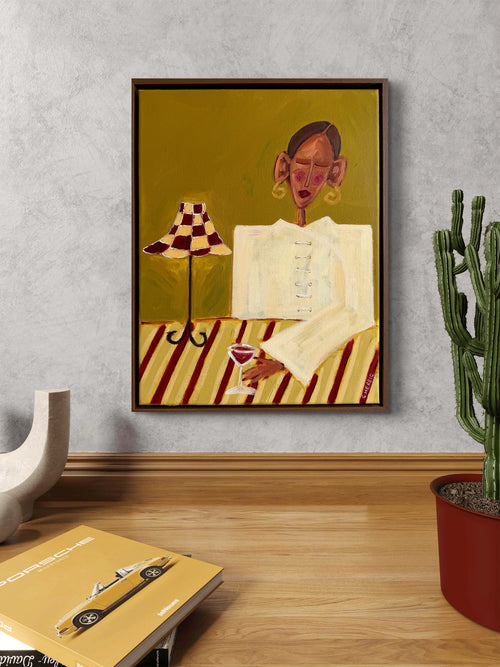 Lady and a Vintage Lamp