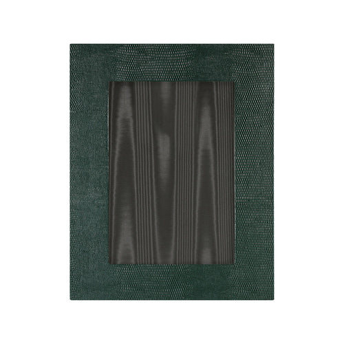 Jubilee Portrait Photograph Frame 7x5 in a stylish green lizard print with a removable back for easy image placement.