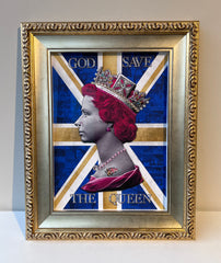 God Save The Queen - Red On Blue (Small)